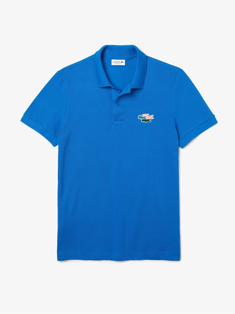 Special Edition Lacoste Men's Royal Blue Pique Polo with Embroidered Triple Croc